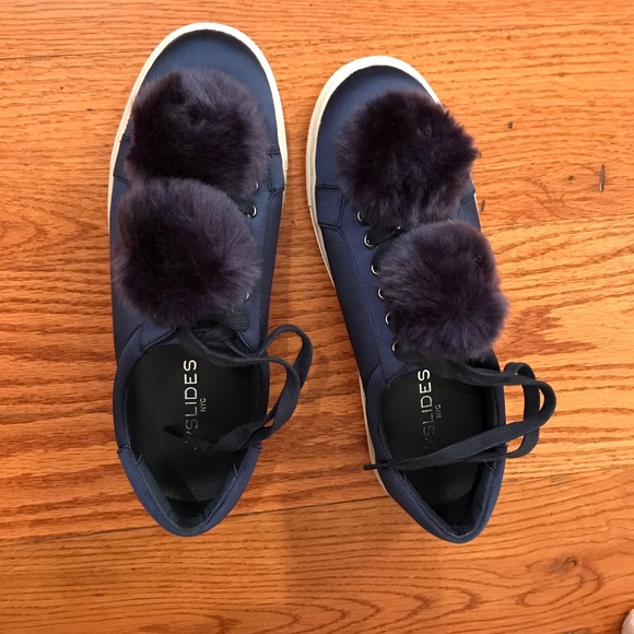 EUC J/Slides Satin Sneakers, Blue - Picture 2 of 5